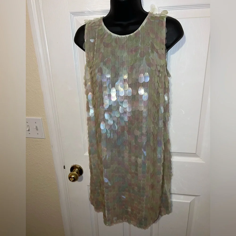 Iridescent disc sequined dress - Picture 6 of 7